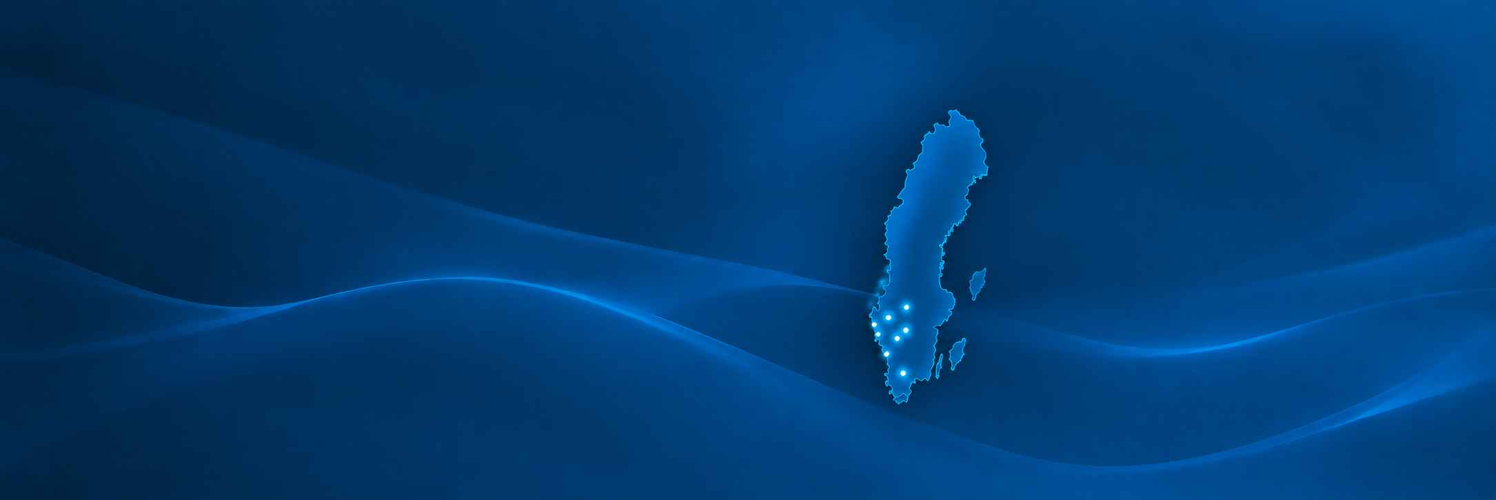 Karta över serviceområdet i Västsverige