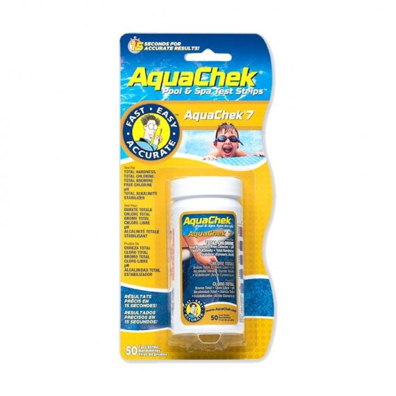 AquaChek 7, pH/fritt klor/totalt klor/brom/alka/cya/hårdhet – SpaCenter Göteborg