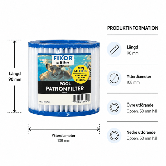 Fixor by Nitor Pool Patronfilter Small – SpaCenter Göteborg