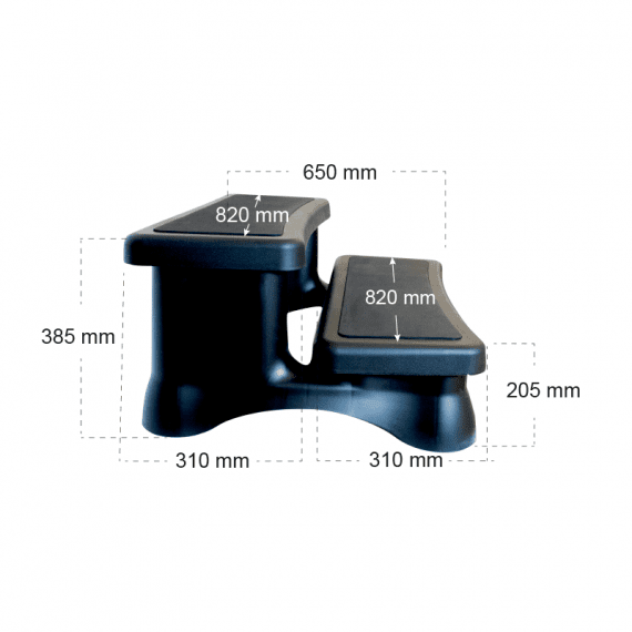 Trappa STEP, Svart med Antislip – SpaCenter Göteborg